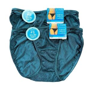 Vanity Fair Illumination Bikini Panty 18108 Teal Size 5 Set of 2 NWT